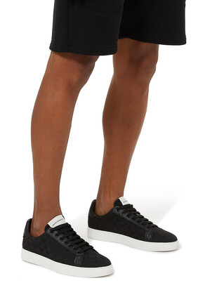 Quilted Eagle Jacquard Low-Top Sneakers